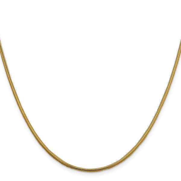 14K Gold 1.85mm Round Snake Chain