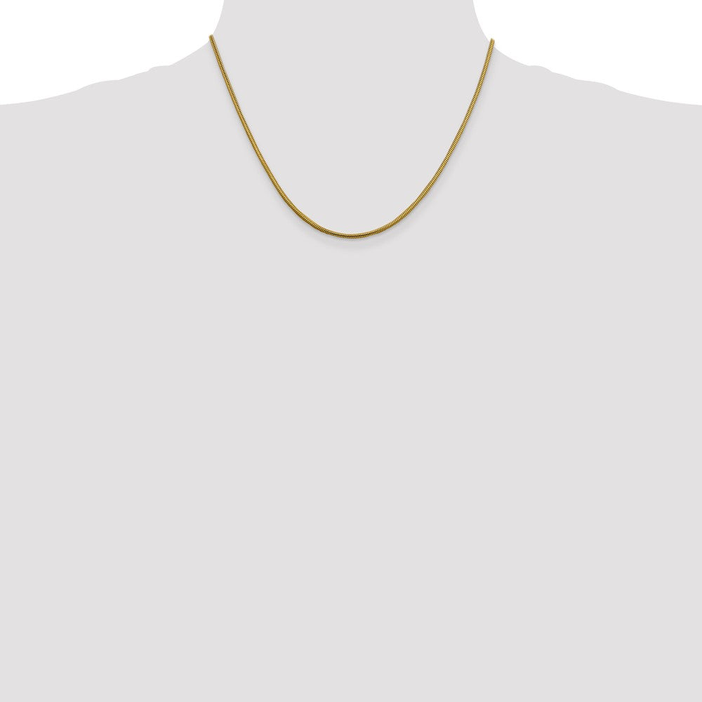 Buy Stylish 14K Gold 18-Inch Snake Chain - 1.85mm Round, Lobster Clasp