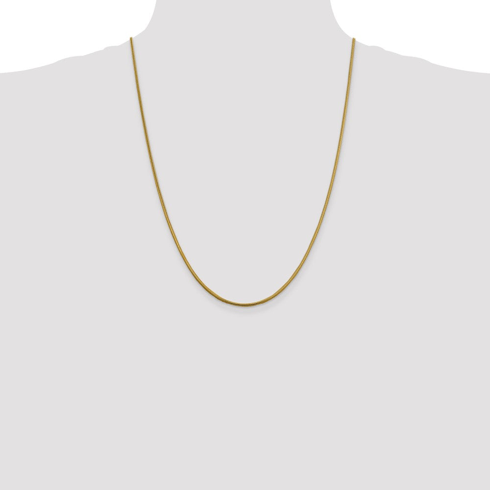 Buy 14K Gold 24-Inch 1.85mm Round Snake Chain - Stylish & Affordable Luxury!