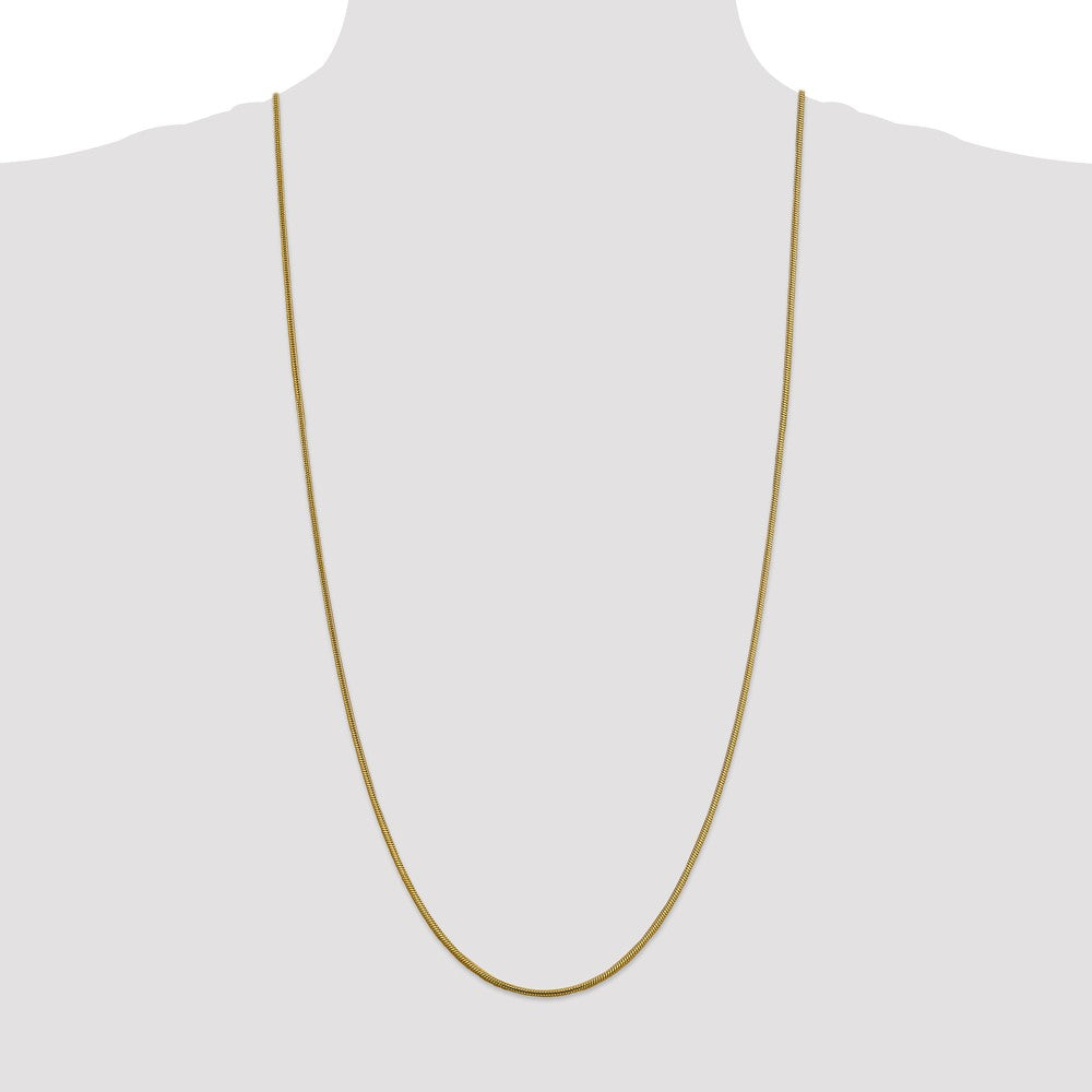 Buy Stylish 14K Gold 30-Inch 1.85mm Round Snake Chain with Lobster Clasp