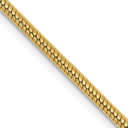 Buy Stylish 14K Gold 30-Inch 1.85mm Round Snake Chain with Lobster Clasp