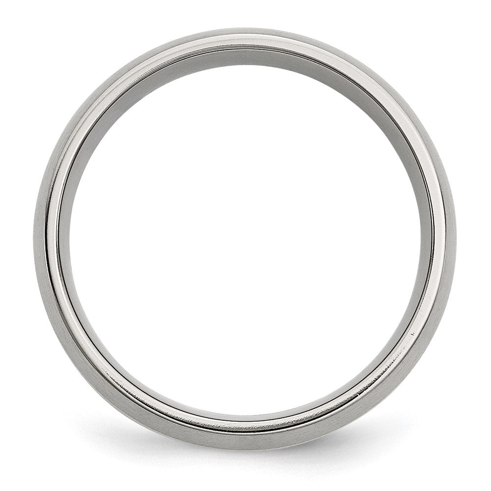 Exclusive 8mm Brushed Chisel Stainless Steel Band with 14K Gold Inlay