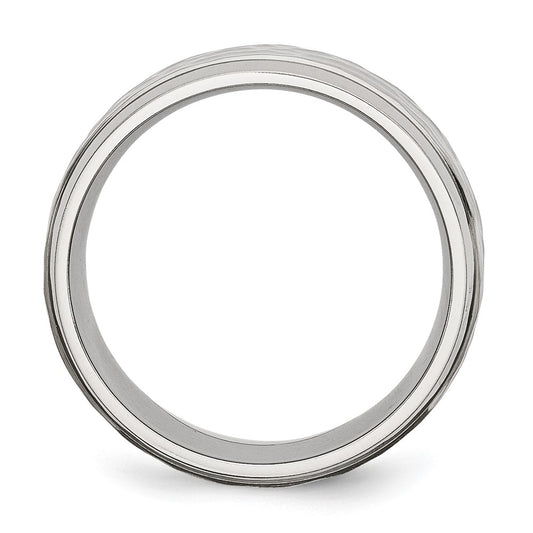 Shop Stylish 8mm Beveled Edge Stainless Steel Chisel Band - High-Quality Finish