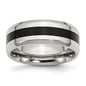 Buy Exclusive 8mm Polished Black Enamel Band in Chisel Stainless Steel - Stylish Value-1