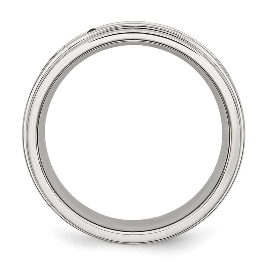 Buy High-Quality 8mm Polished Stainless Steel Band with 1/6 Carat Diamond