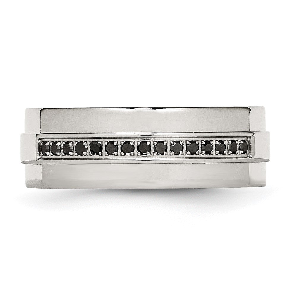 Buy High-Quality 8mm Polished Stainless Steel Band with 1/6 Carat Diamond