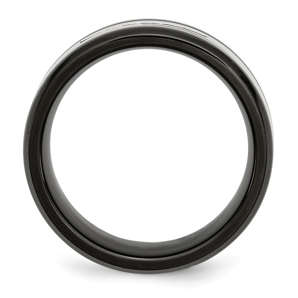Shop Stylish 9mm Chisel Polished Black IP-Plated Band with 1/4 Carat Diamond