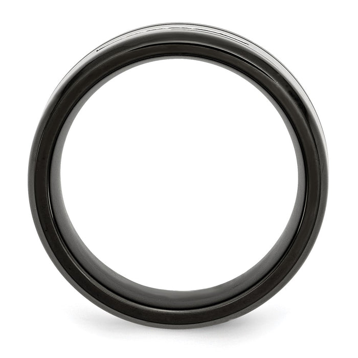 Shop Stylish 9mm Chisel Polished Black IP-Plated Band with 1/4 Carat Diamond-2