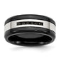 Exclusive Black IP-Plated Stainless Steel 9mm Band with 1/4 Carat Diamond-1