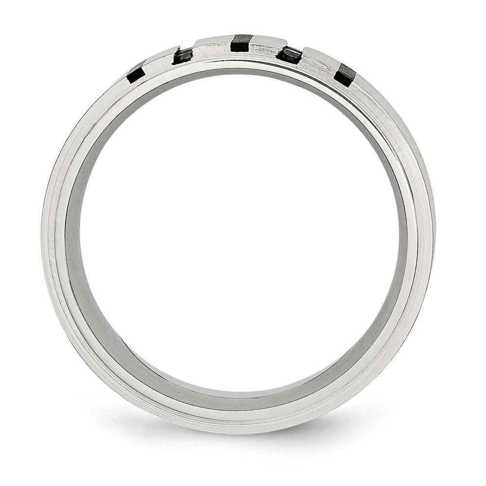 Buy Exclusive 9mm Brushed Stainless Steel Chisel Band with Diamond - Luxury Value