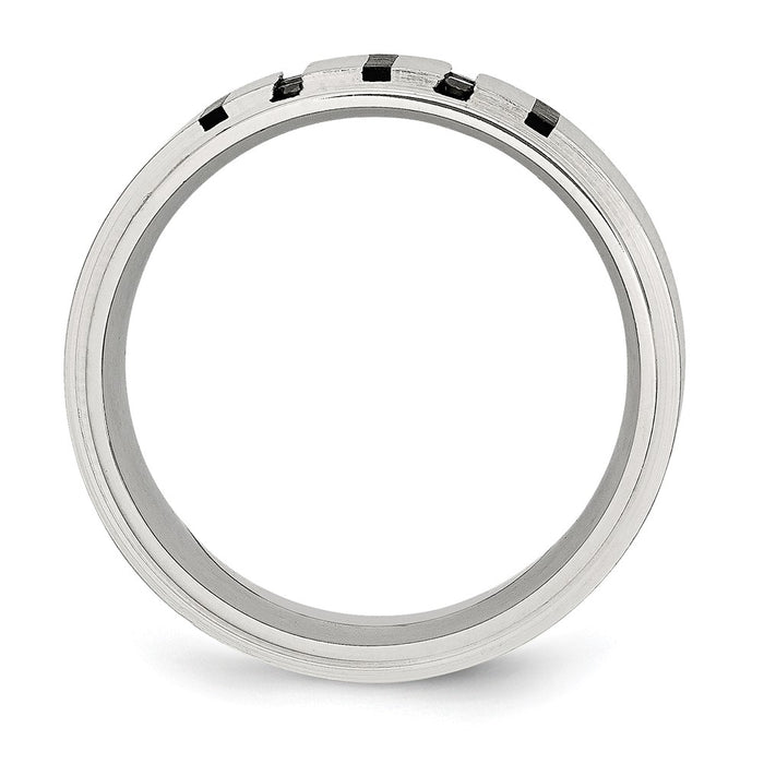 Buy Exclusive 9mm Brushed Stainless Steel Chisel Band with Diamond - Luxury Value-2