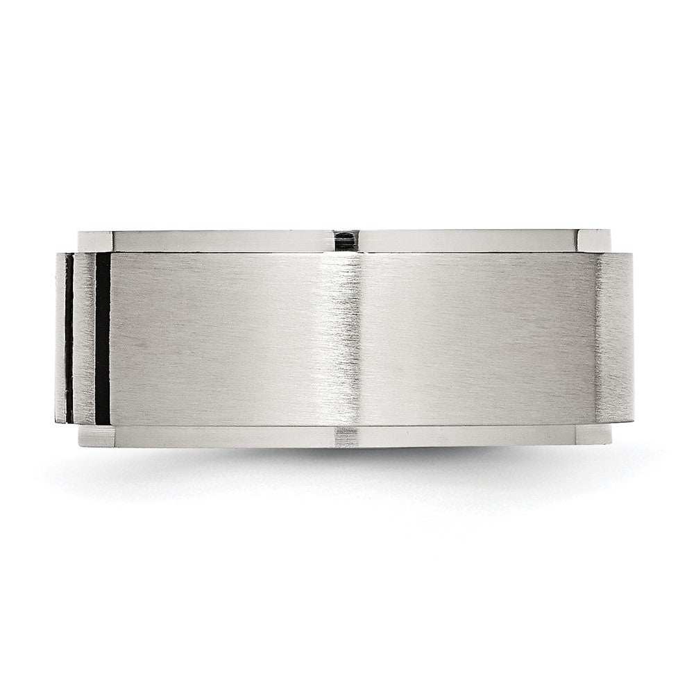 Buy Exclusive 9mm Brushed Stainless Steel Chisel Band with 1/6 Carat Diamond