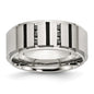 High-Quality Brushed Stainless Steel Chisel Band, 9mm, 1/6 Carat Diamond, Affordable-1