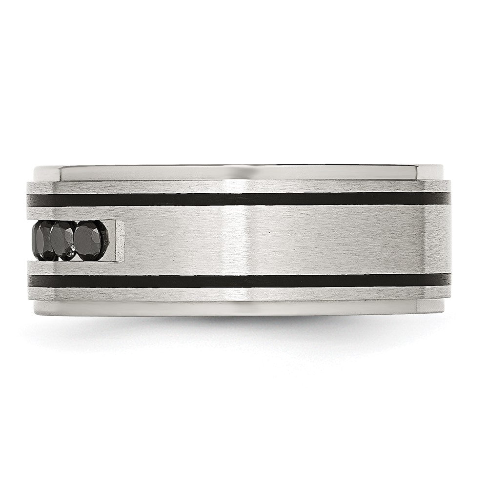 Order Exclusive 9mm Black IP-Plated Band with 1/2 Carat Black Diamond