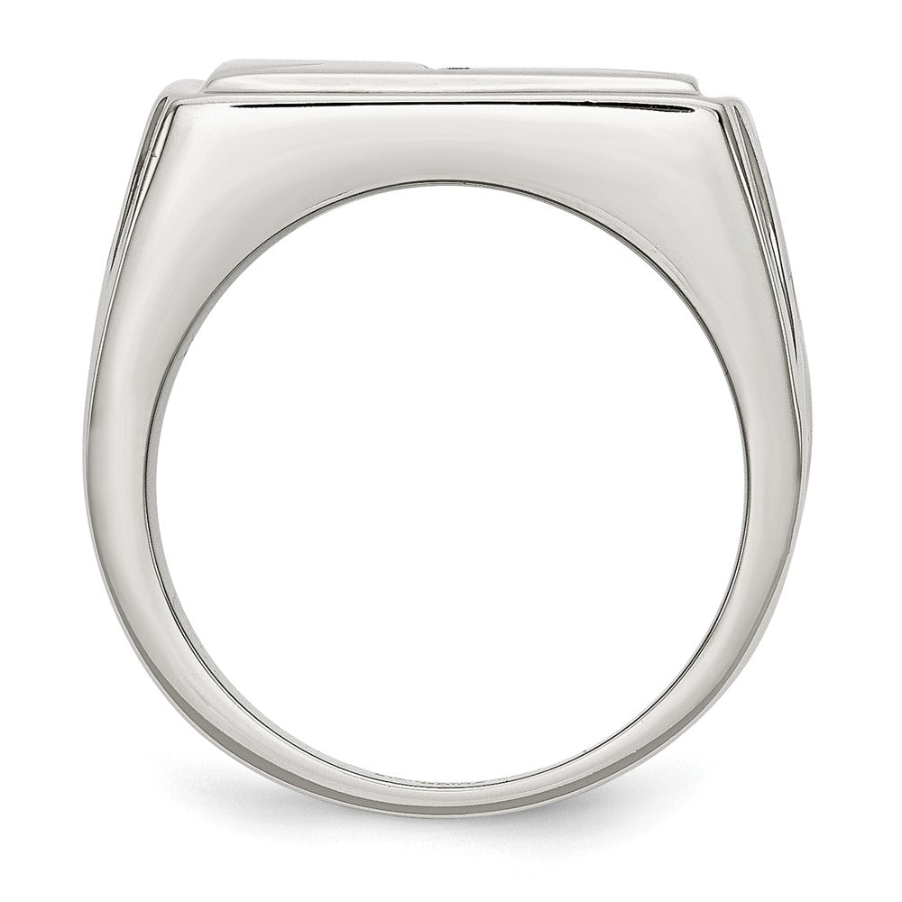 High-Quality Chisel Polished Stainless Steel Cross Band, 1/15 Carat Diamond - Stylish Value