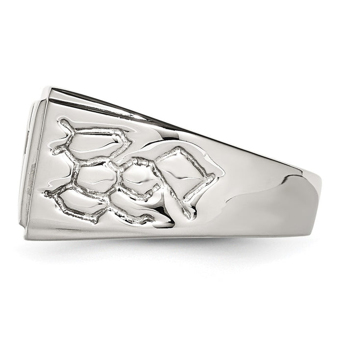 High-Quality Chisel Polished Stainless Steel Cross Band, 1/15 Carat Diamond - Stylish Value-3