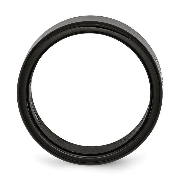 Exclusive Chisel 9mm Brushed Black IP-Plated Stainless Steel Band - Stylish Cross Design-2