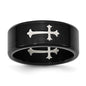 High-quality Chisel 9mm Brushed Black IP-Plated Stainless Steel Band - Stylish Cross Design-8
