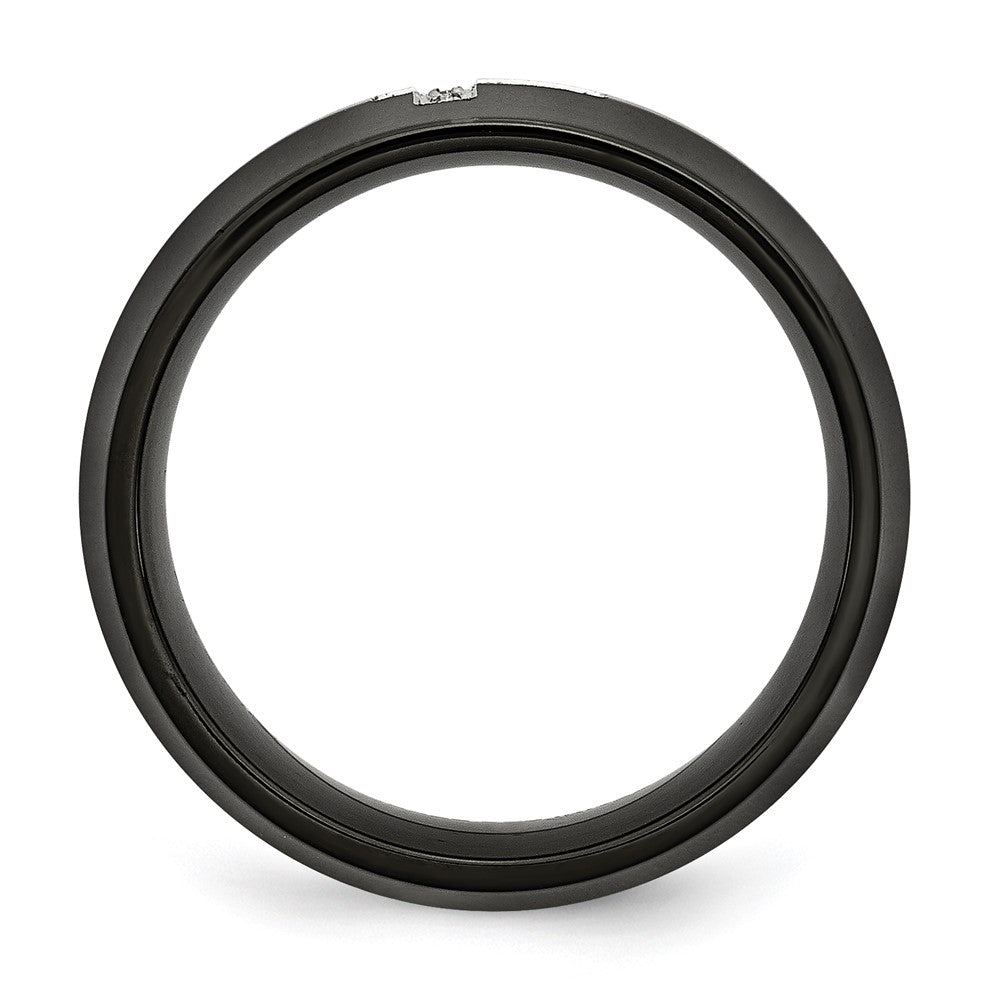 Buy Stylish 8mm Chisel Black IP-Plated Steel Band with 2pt Diamond Accent