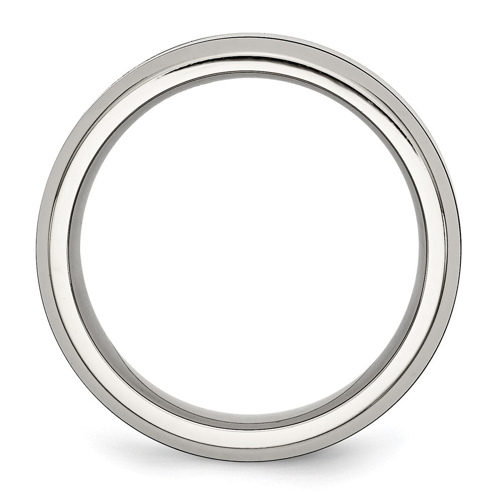 High-Quality Polished Black Ceramic & Beveled Band on Stainless Steel Base