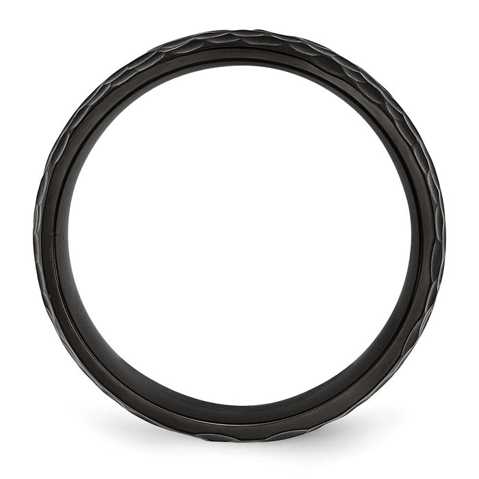 Exclusive 8mm Hammered Black IP-Plated Stainless Steel Band | Stylish Value-2