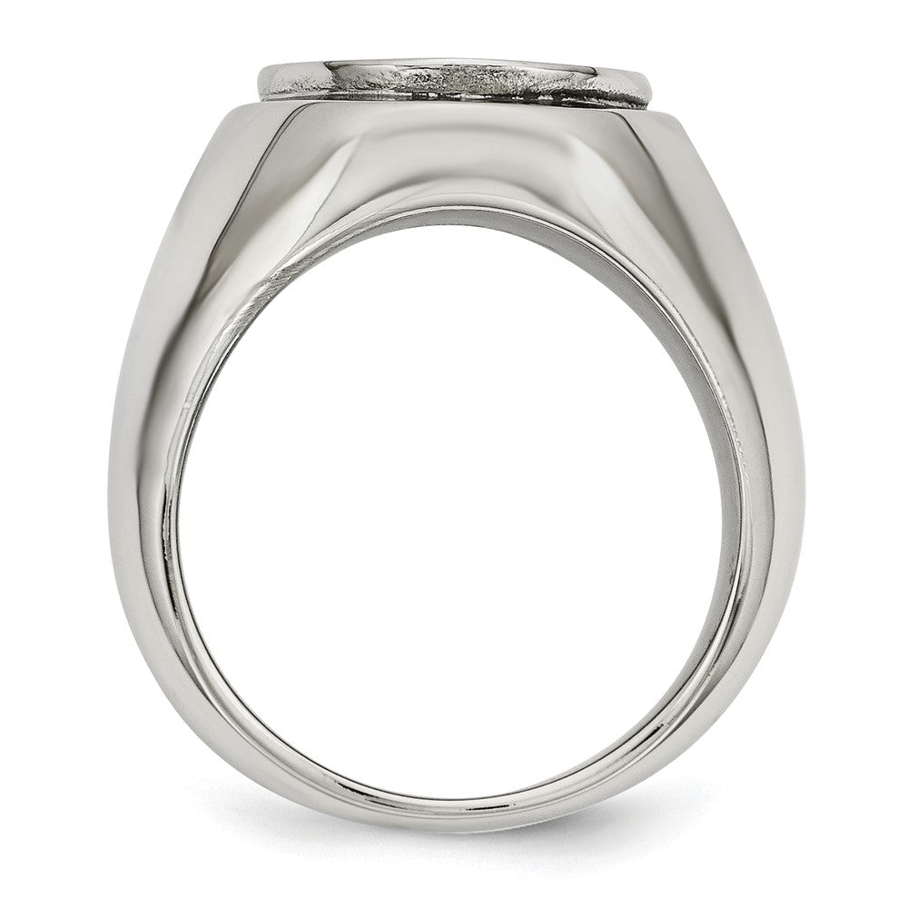 High-Quality Polished Black Enameled Stainless Steel Cross Ring - Stylish Value