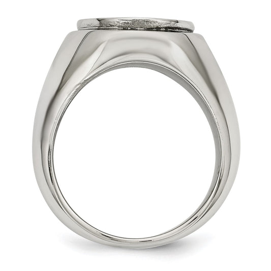 High-Quality Polished Black Enameled Stainless Steel Cross Ring - Stylish Value