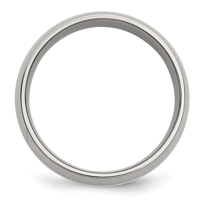 Buy Stylish 8mm Polished Stainless Steel Band with Sterling Silver Inlay-2
