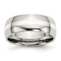 High-Quality 8mm Chisel Stainless Steel Band with Sterling Silver Inlay - Stylish Value!-13