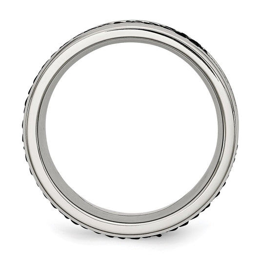 Buy Stylish 8mm Polished Stainless Steel Band with Stingray Texture - Value!