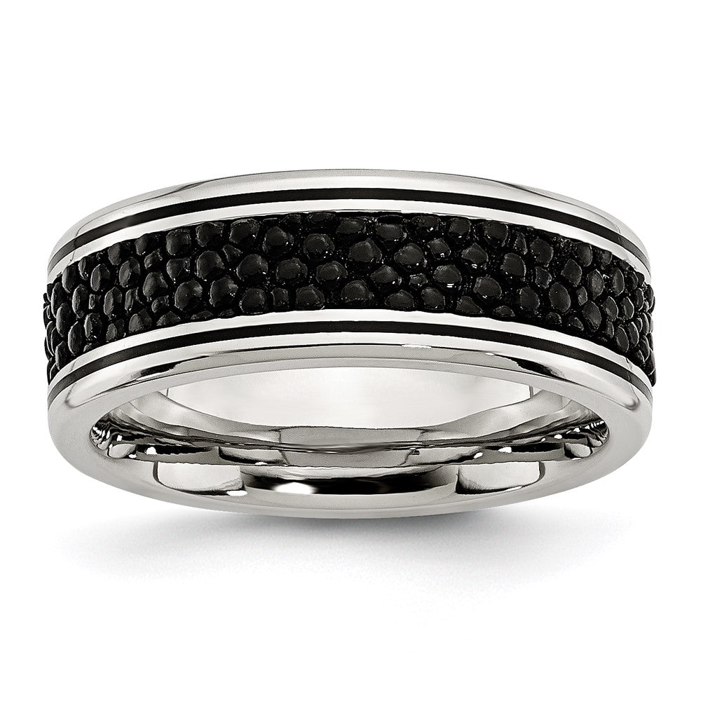 Buy Stylish 8mm Polished Stainless Steel Band with Stingray Texture ...