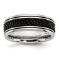 Buy Exclusive 8mm Polished Stainless Steel Chisel Band with Stingray Texture-1