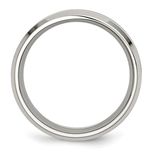 Buy Exclusive 8mm Polished Stainless Steel Chisel Band with Koa Wood Inlay