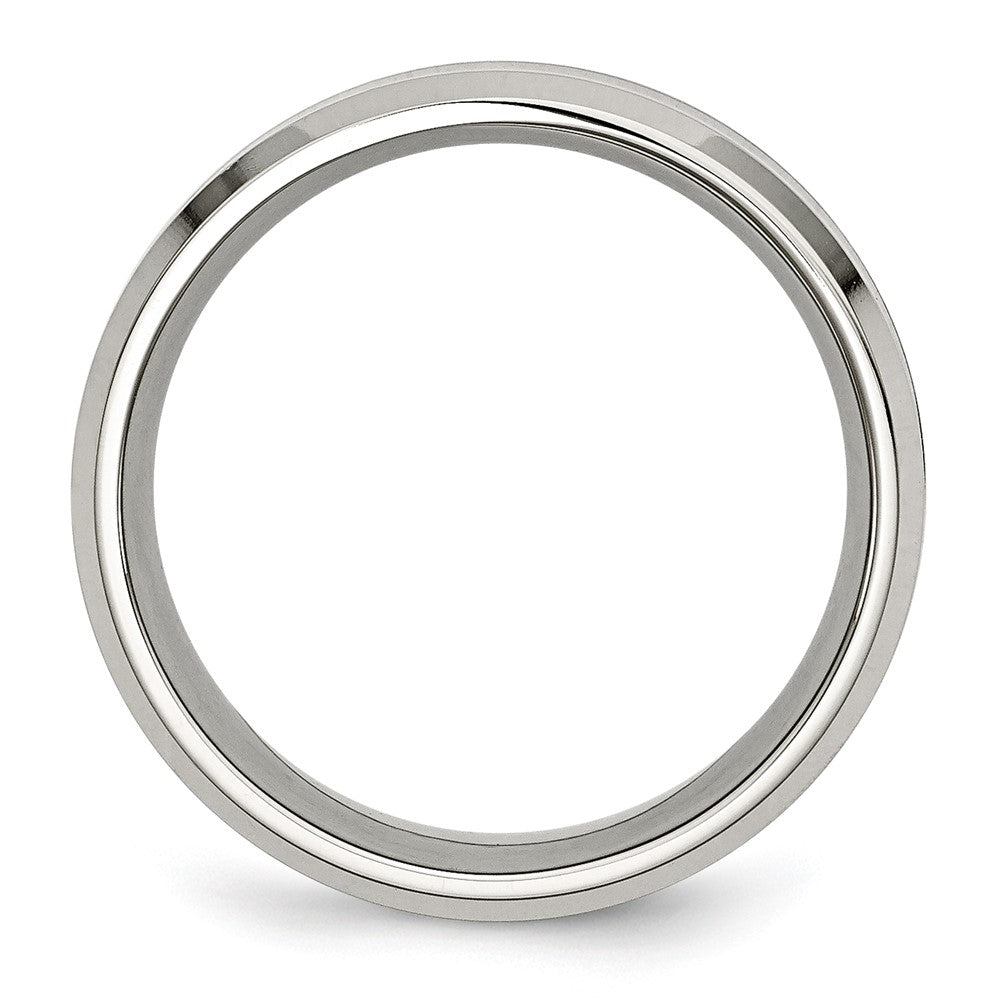 High-Quality 8mm Polished Stainless Steel Chisel Band with Red Koa Inlay - Stylish Value