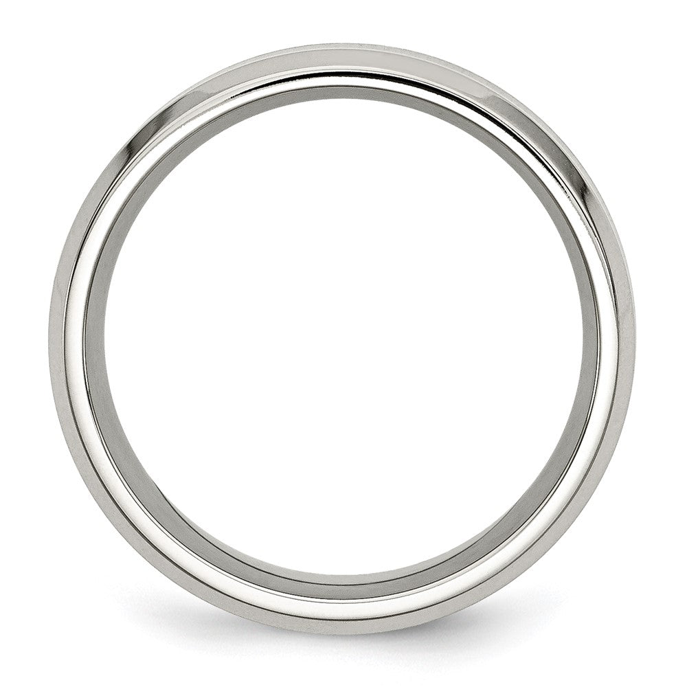 Buy High-Quality 8mm Polished Stainless Steel Chisel Band with Black Koa Wood Inlay