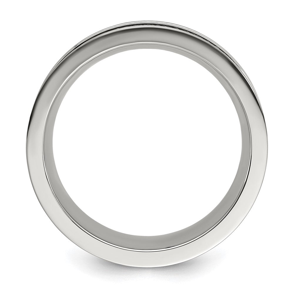 Buy Stylish 8mm Polished Stainless Steel Chisel Band with Stingray Texture