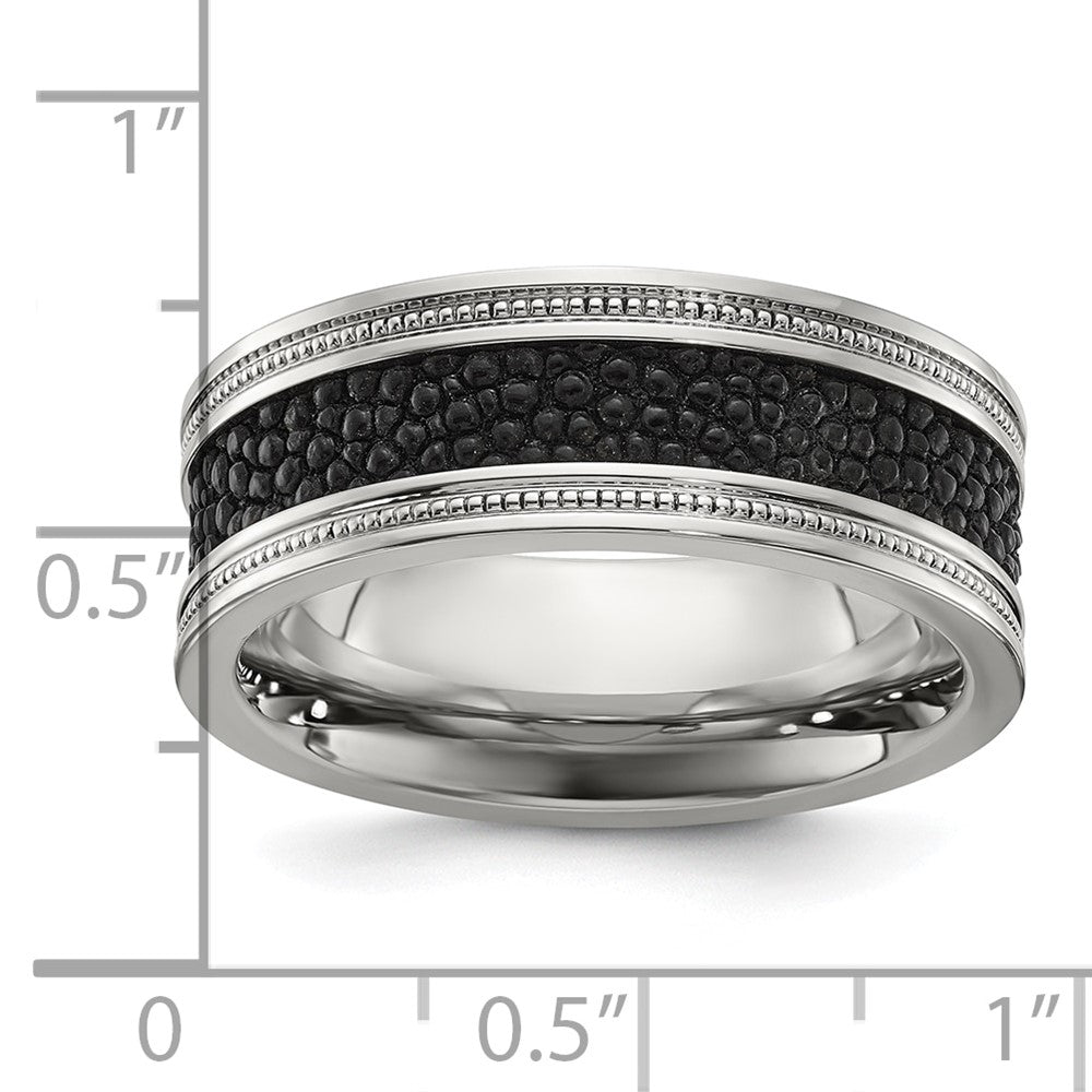 Buy Stylish 8mm Polished Stainless Steel Chisel Band with Stingray Texture