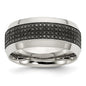 Buy Stylish 10mm Polished Chisel Stainless Steel Band with 1/3 Carat Black Diamond-3