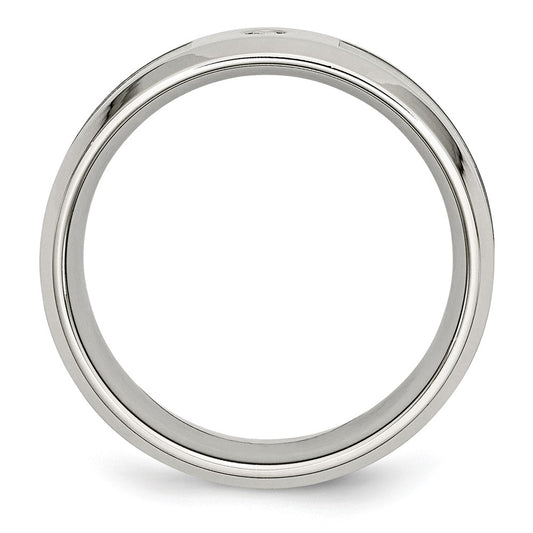 Buy Stylish Polished Stainless Steel Camouflage Band - 8mm, 0.03ct Diamond