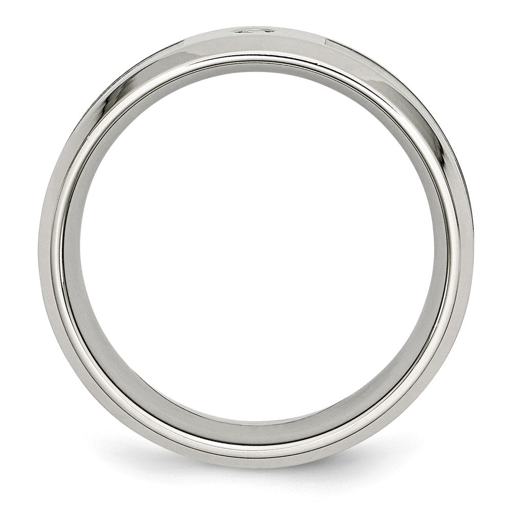 Buy Stylish 8mm Polished Camouflage Chisel Stainless Steel Band with 0.03ct Diamond