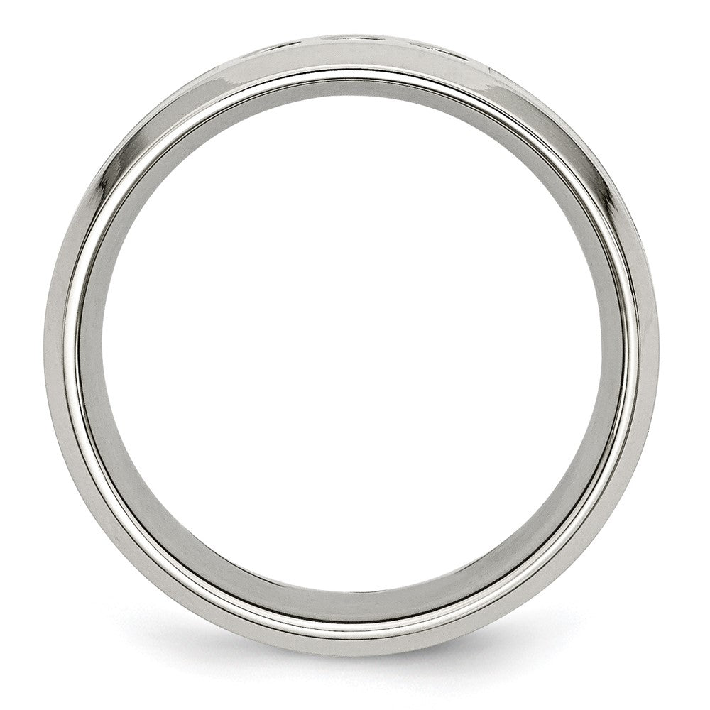 Buy Stylish 8mm Polished Stainless Steel Camouflage Band with 1/10 Carat Diamond