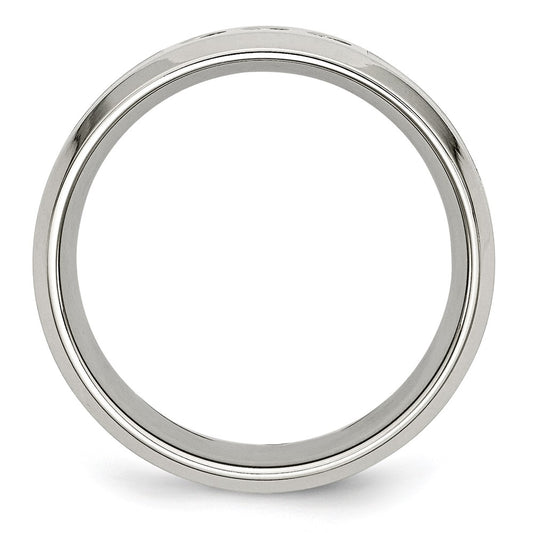 Buy Stylish Chisel Polished Stainless Steel Camouflage Band - 8mm, 1/10 Carat Diamond