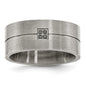 Buy Luxury 10mm Antiqued Stainless Steel Flat Band with .03 Carat Black Diamond-6