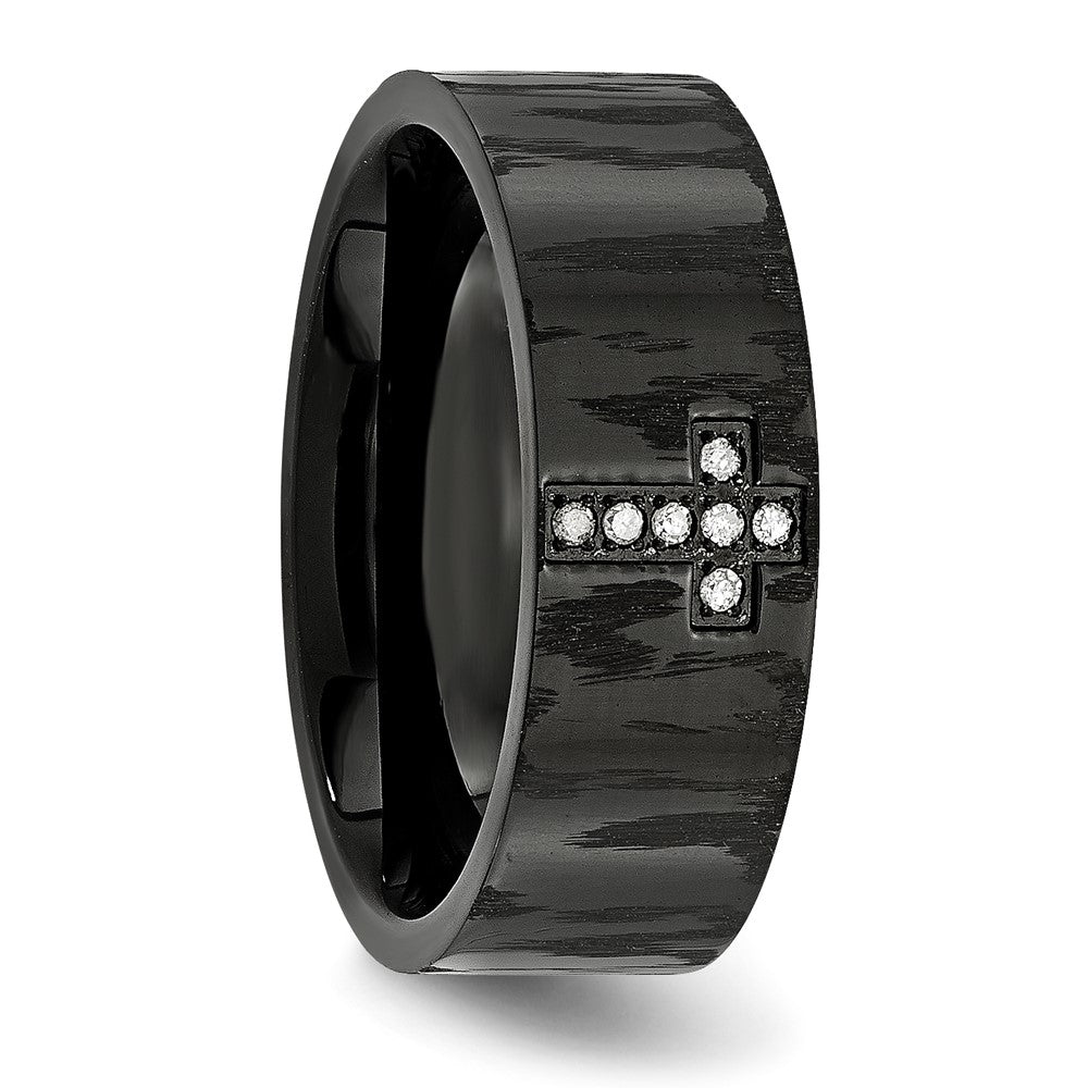 Order Stylish Chisel Stainless Steel Cross Band, 1/20 Carat Diamond Accent