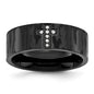 Order Stylish Chisel Stainless Steel Cross Band, 1/20 Carat Diamond Accent-1