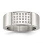 Buy High-Quality 9.5mm Polished Stainless Steel Chisel Band with 1/10 Carat Diamond-7