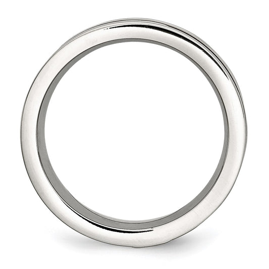 Buy Stylish 8mm Chisel Stainless Steel Band with Diamond Accent - Luxury Design