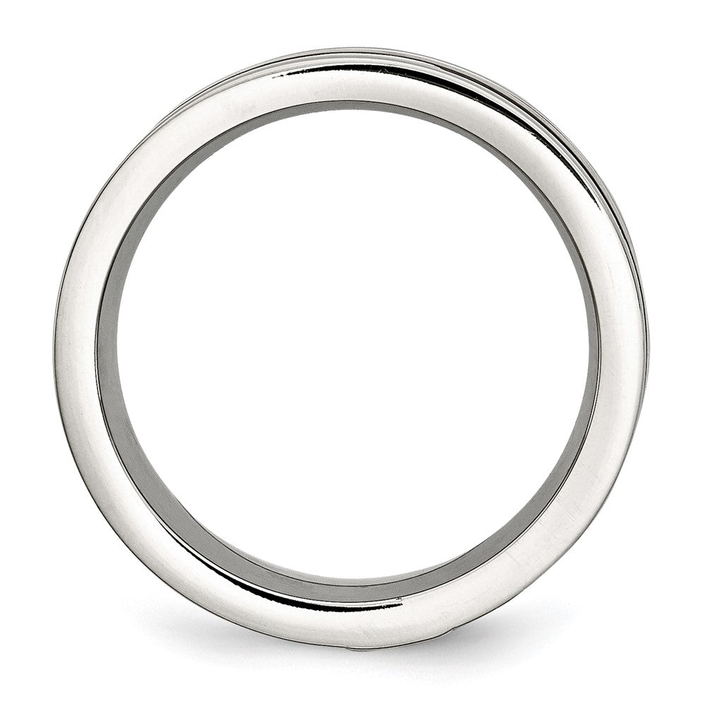 Shop Exclusive 8mm Chisel Stainless Steel Band - Brown IP-Plated with 0.02ct Diamond, Stylish Finish