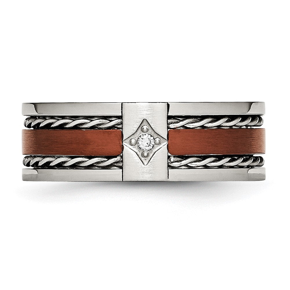 Buy Stylish 8mm Chisel Stainless Steel Band with Diamond - Luxury Finish!