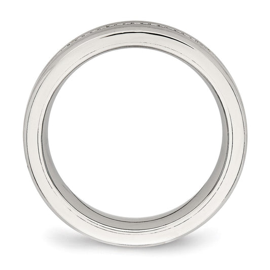 Exclusive Chisel 6.5mm Stainless Steel Band - Stylish Brushed Finish & CZ Accents